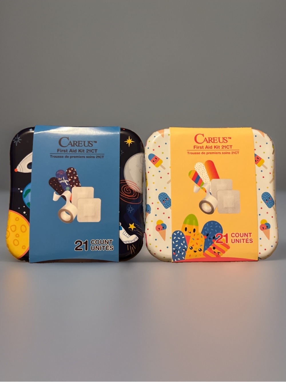 CareUs FIRST AID KIT COLLECTIBLE TINS ASTRONAUT AND ICE CREAM